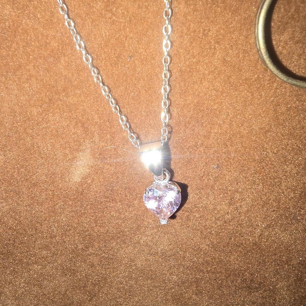 Elegant Pink Sapphire Heart Pendant Necklace